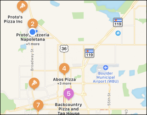find pizza near you, apple iphone maps