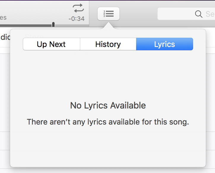 itunes - no lyrics