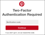 pinterest enable turn on two-factor two-step authentication security