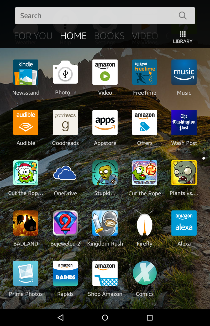 amazon kindle fire hd - app screen