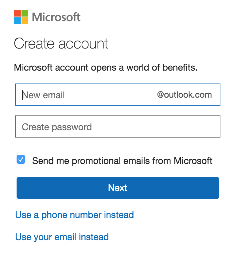 create email address, outlook.com