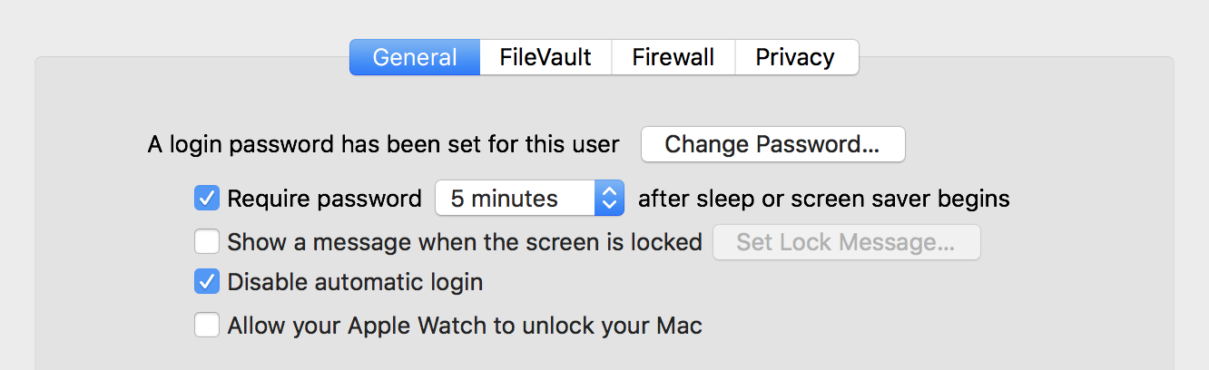 macos x mac sleep password settings privacy security