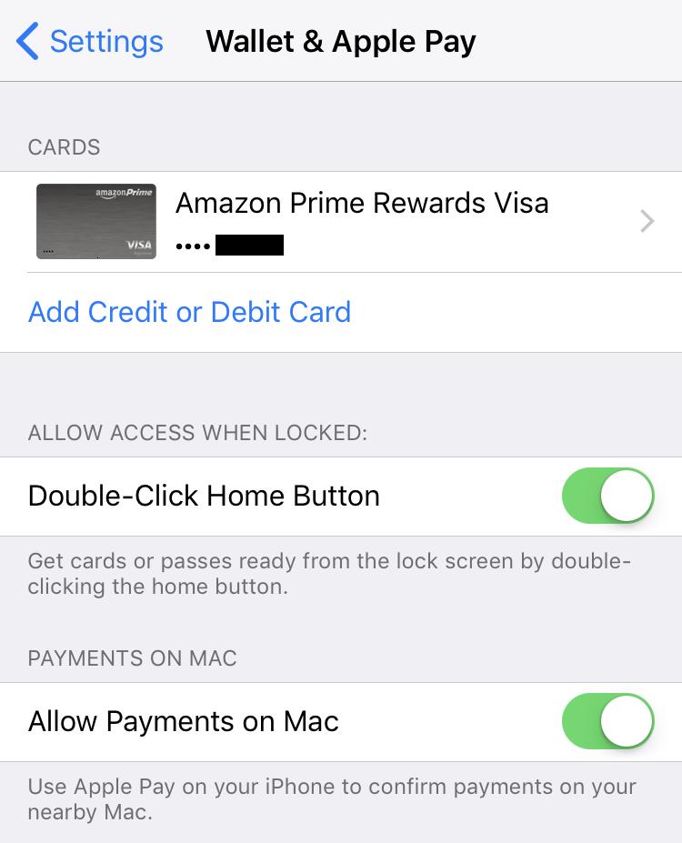 card verified ready to go - apple pay