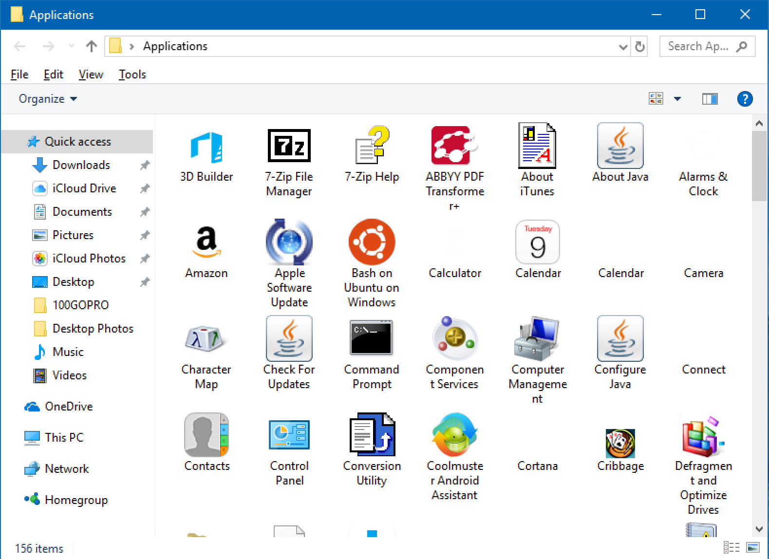win10 windows 10 apps program folder window