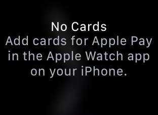 apple watch: no card for apple pay error