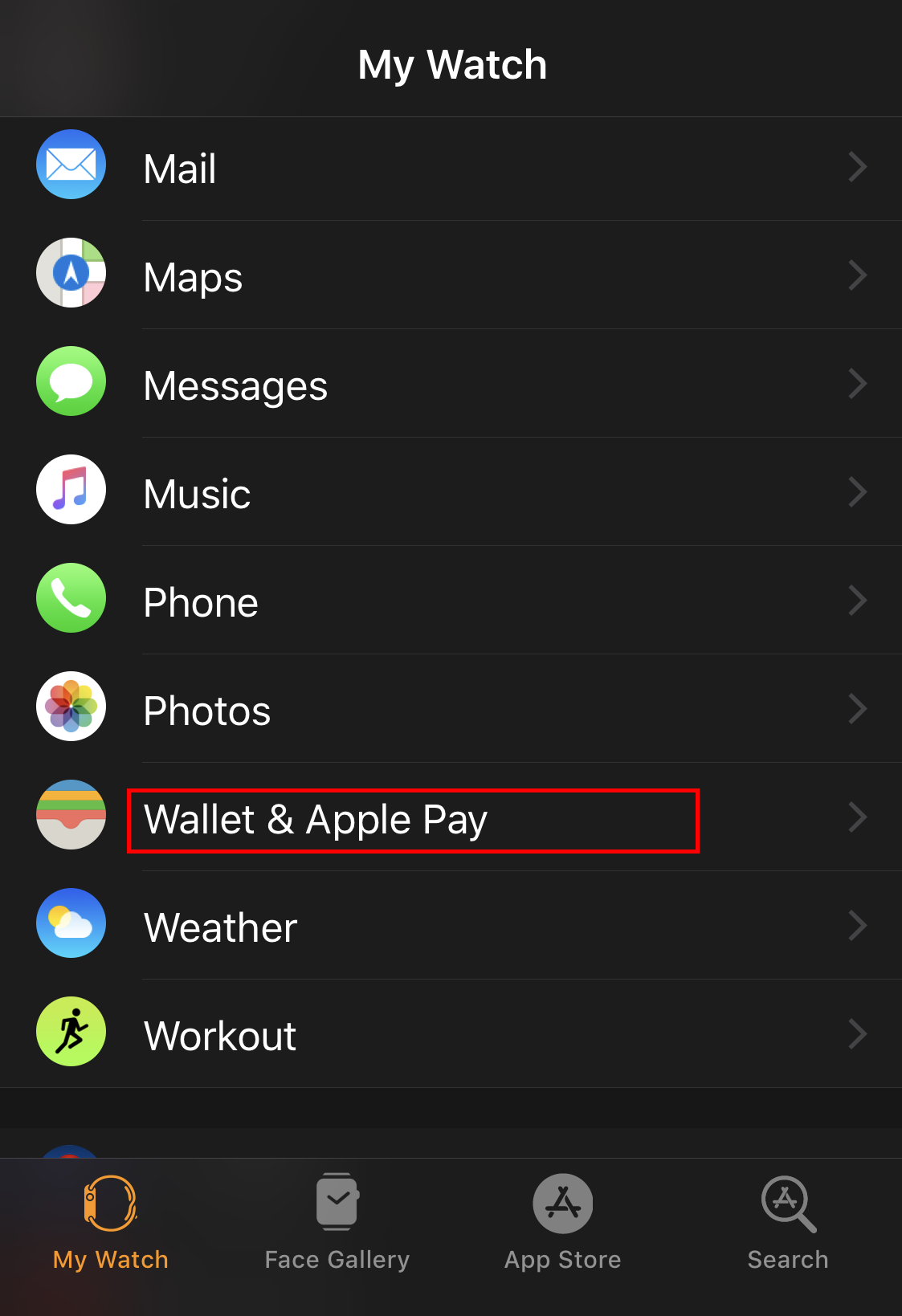 apple watch app > apple pay