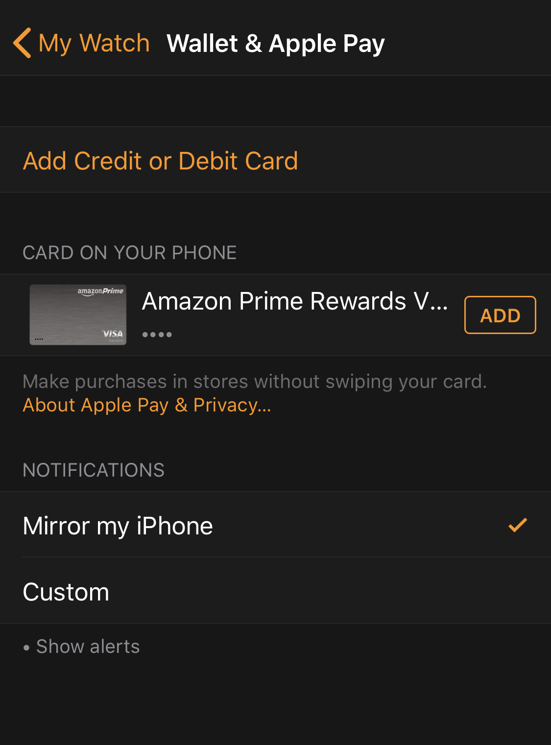 set up credit card apple pay for apple watch