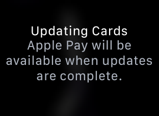 apple watch - updating cards - apple pay