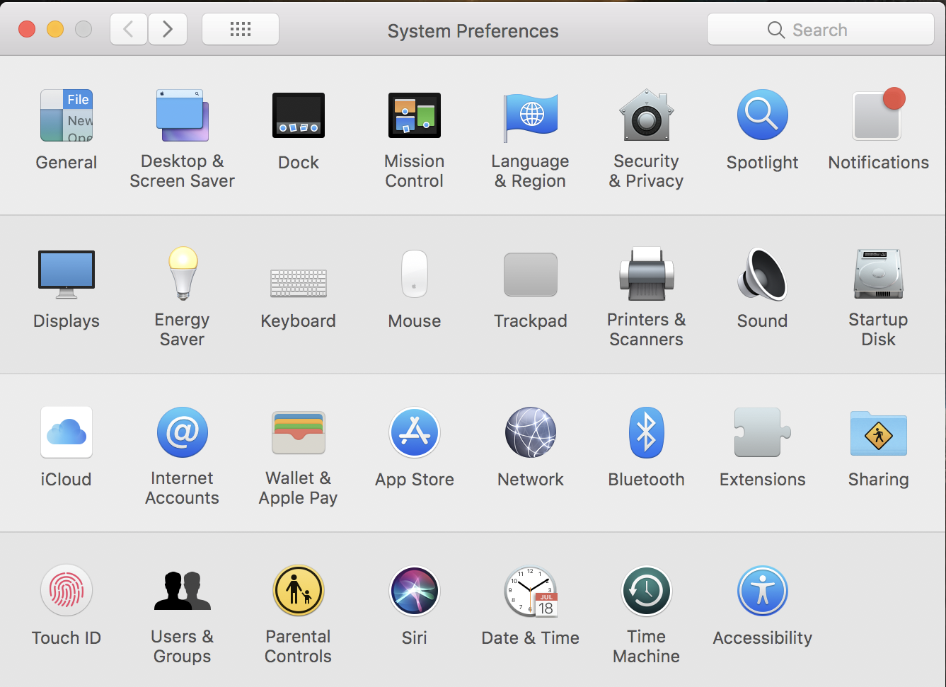 macos x system preferences