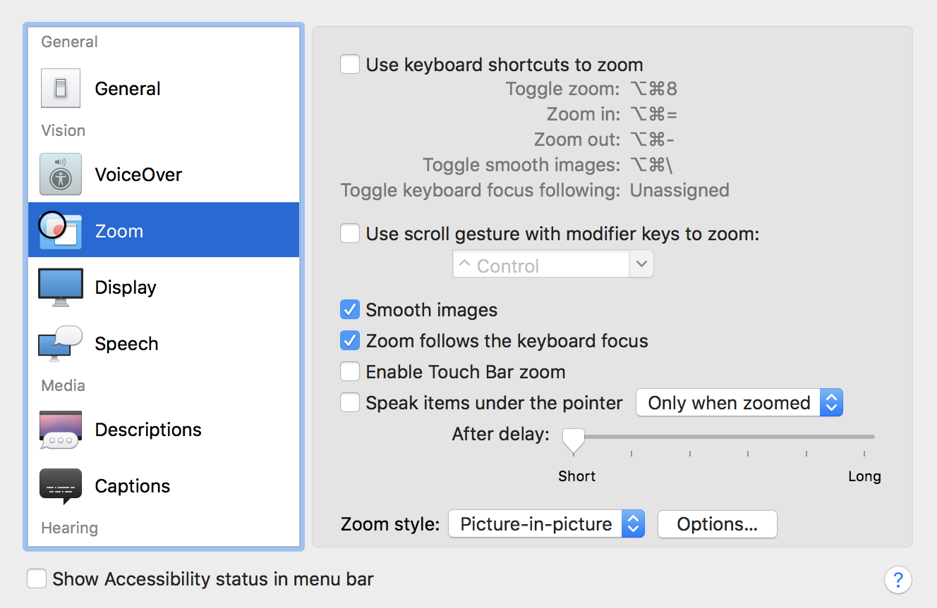 macos x accessibility options