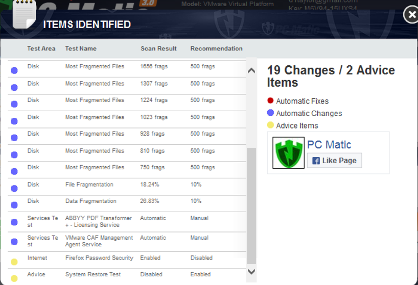 pc matic scan results report