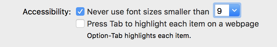 accessibility setting, safari mac