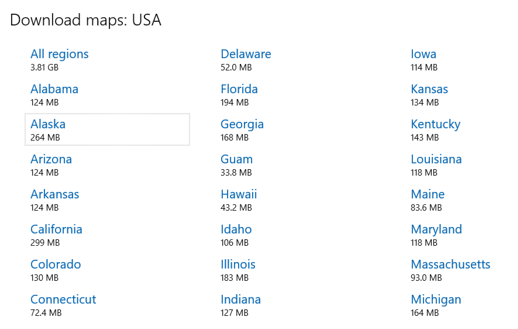 maps for each of the states, usa america, microsoft maps
