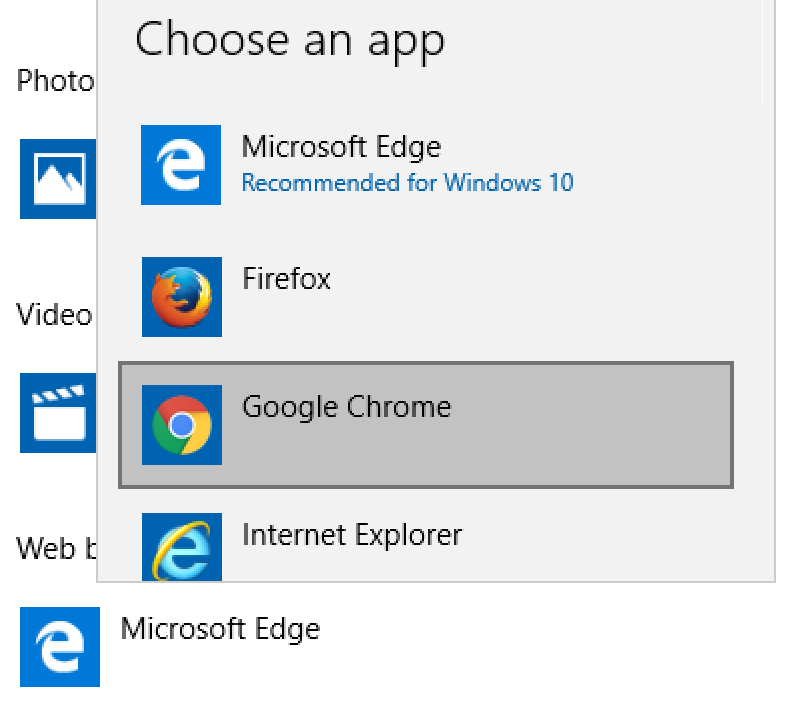 switch default web browser win10