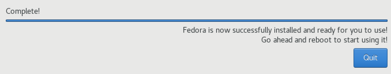 fedora is now successfully installed