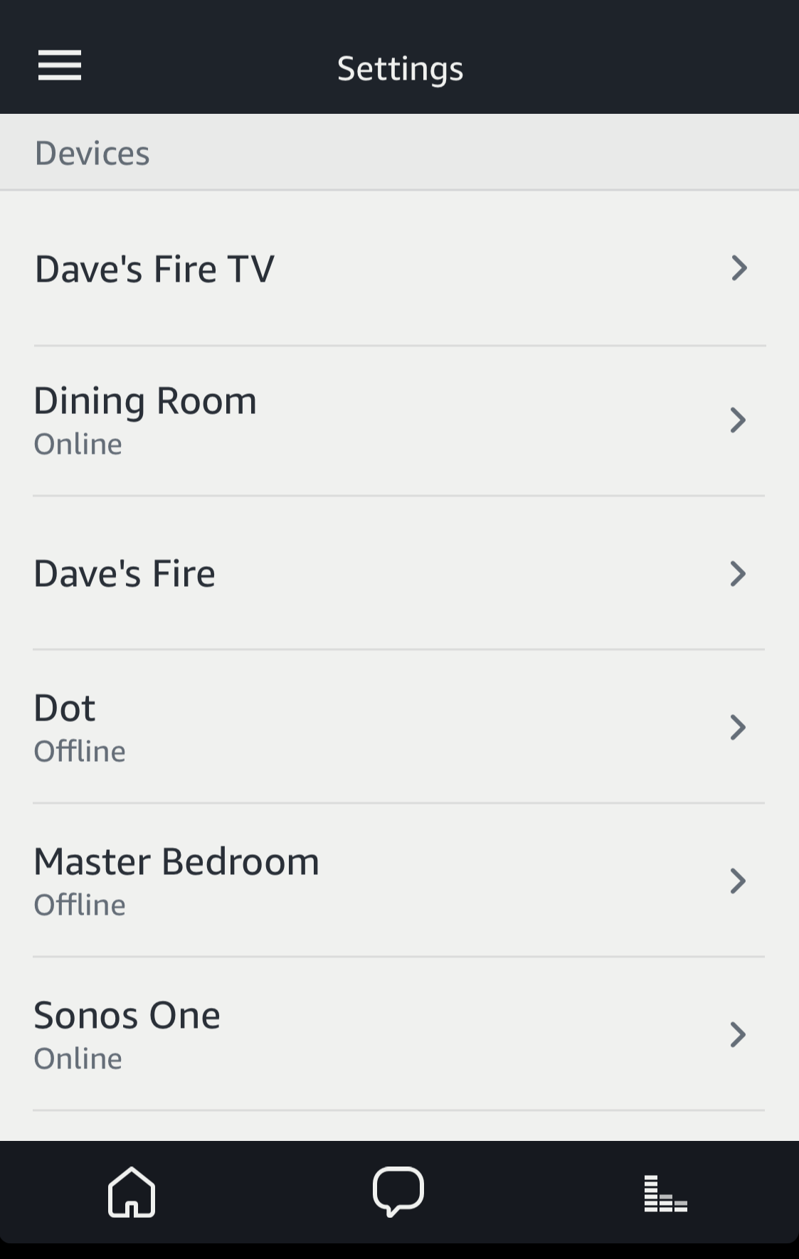 amazon alexa echo > settings