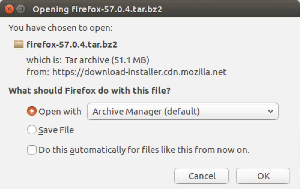 downloading latest firefox linux