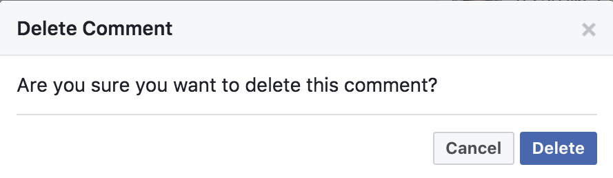 sure you want to delete comment facebook?