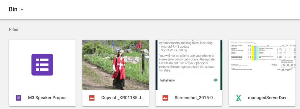 google drive - bin trash