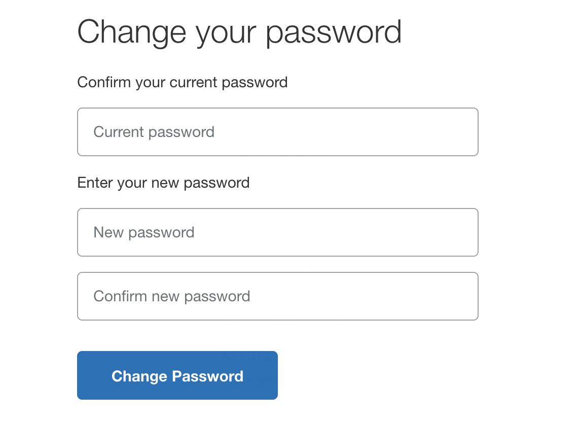 enter new paypal password