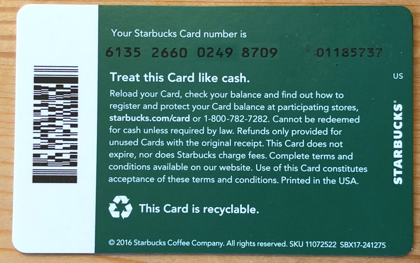 starbucks gift card