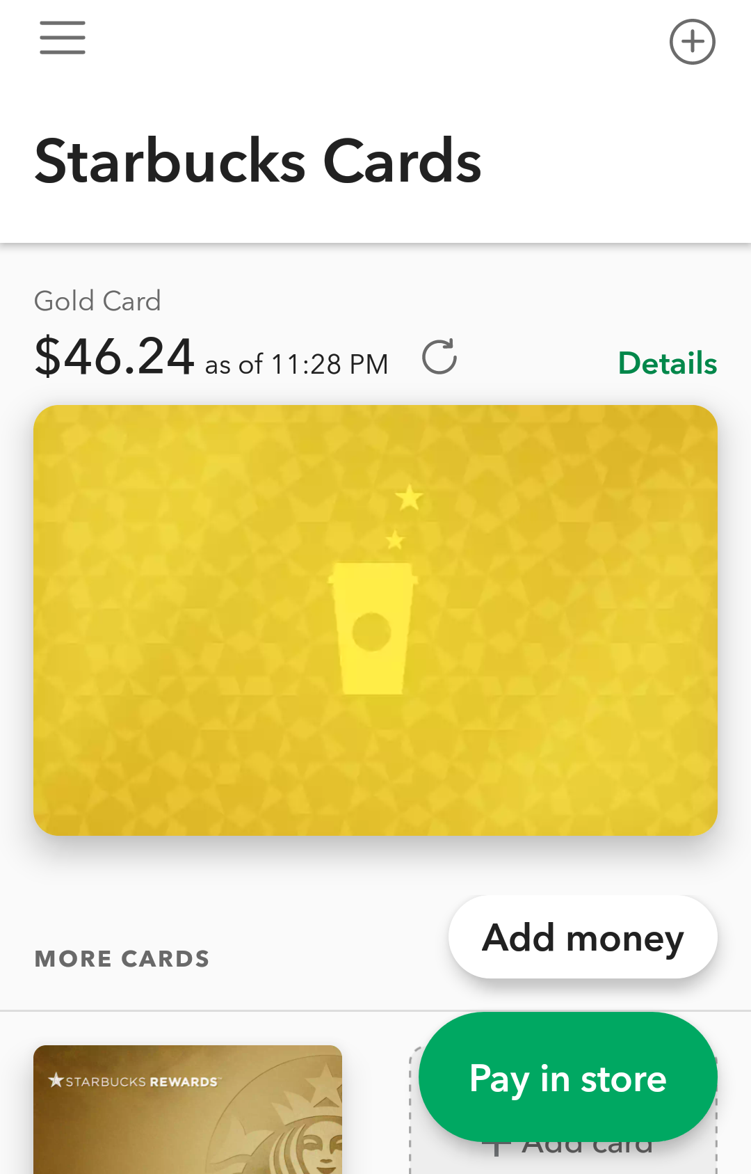 starbucks cards app