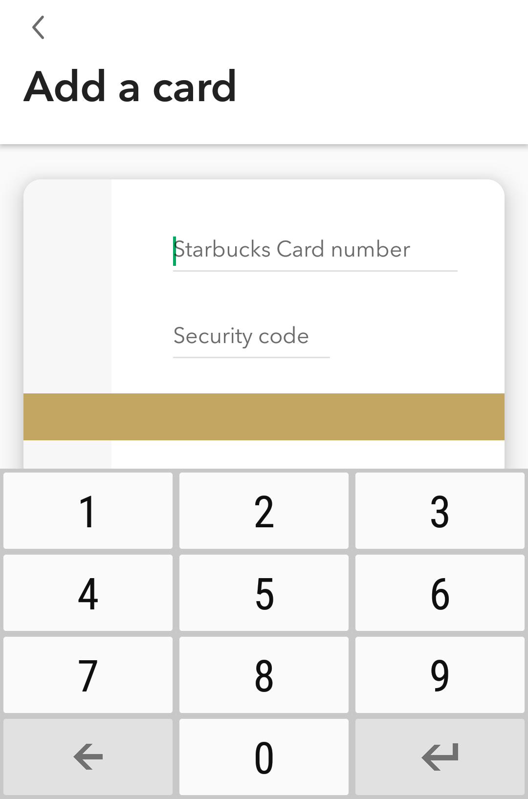 add starbucks card