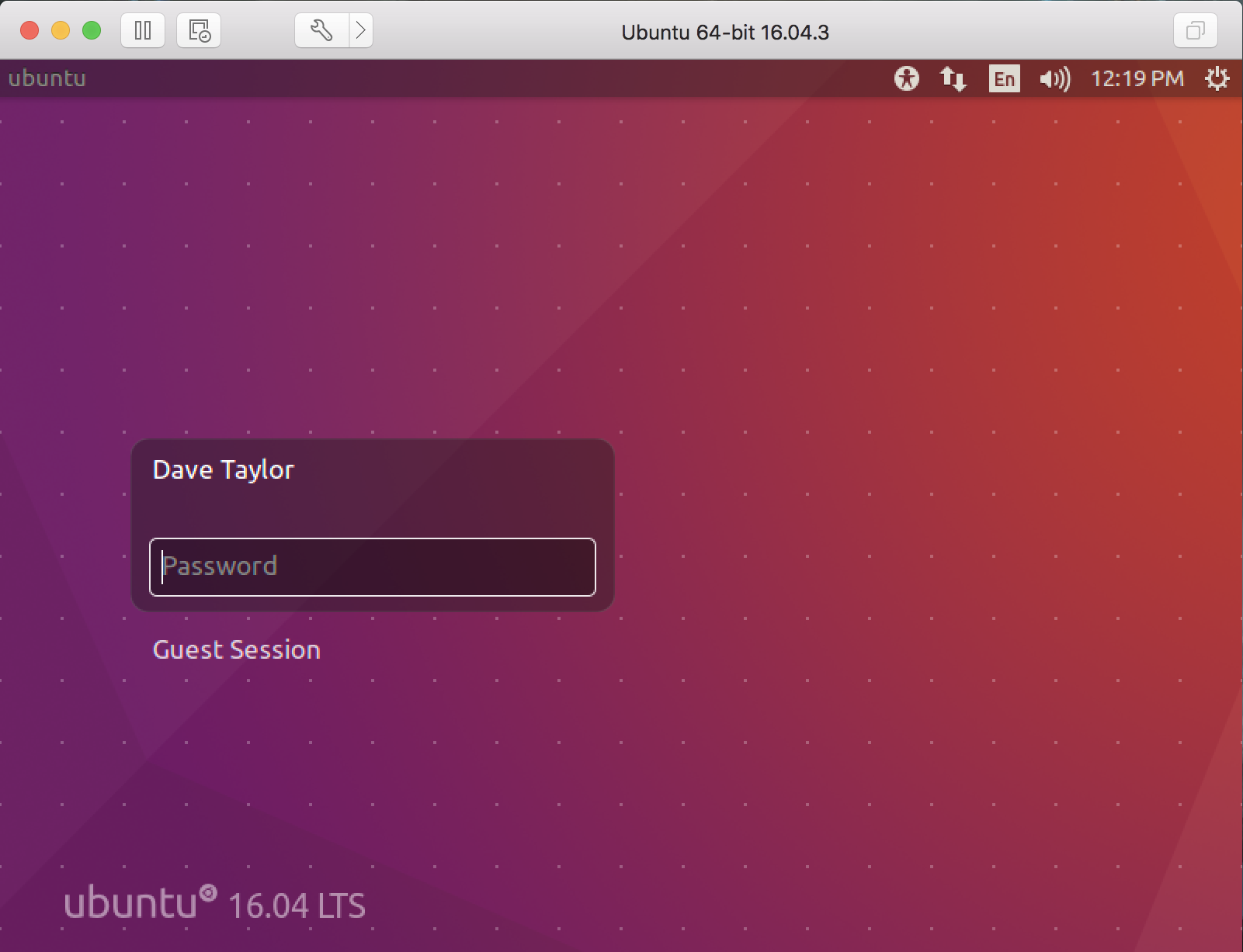 log in ubuntu linux 16
