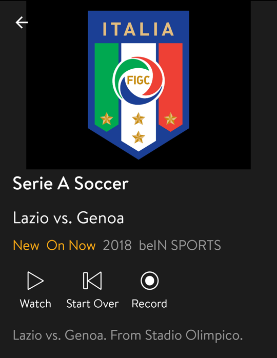 italian league soccer, android streaming
