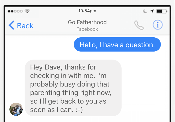 facebook messenger autoresponse