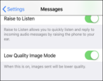 low quality image mode ios11 iphone imessage messages bandwidth