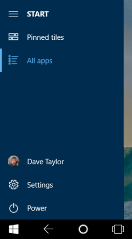 left side buttons, win10 full screen mode