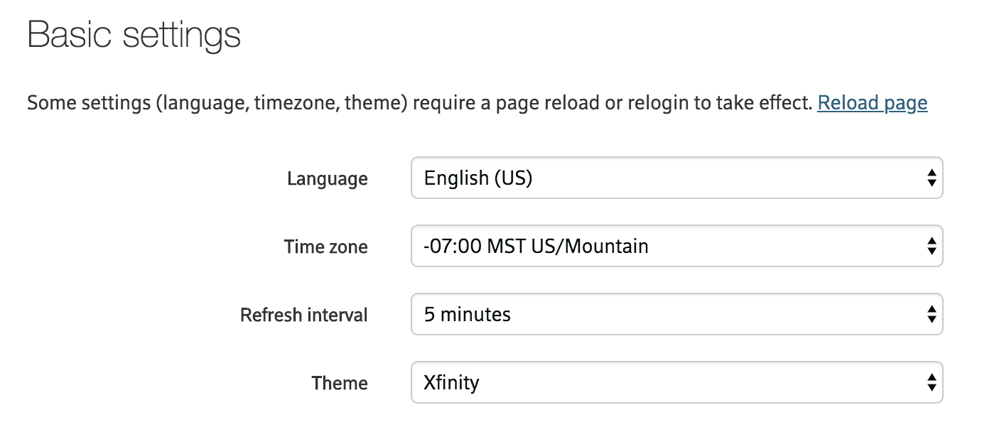basic settings, xfinity webmail