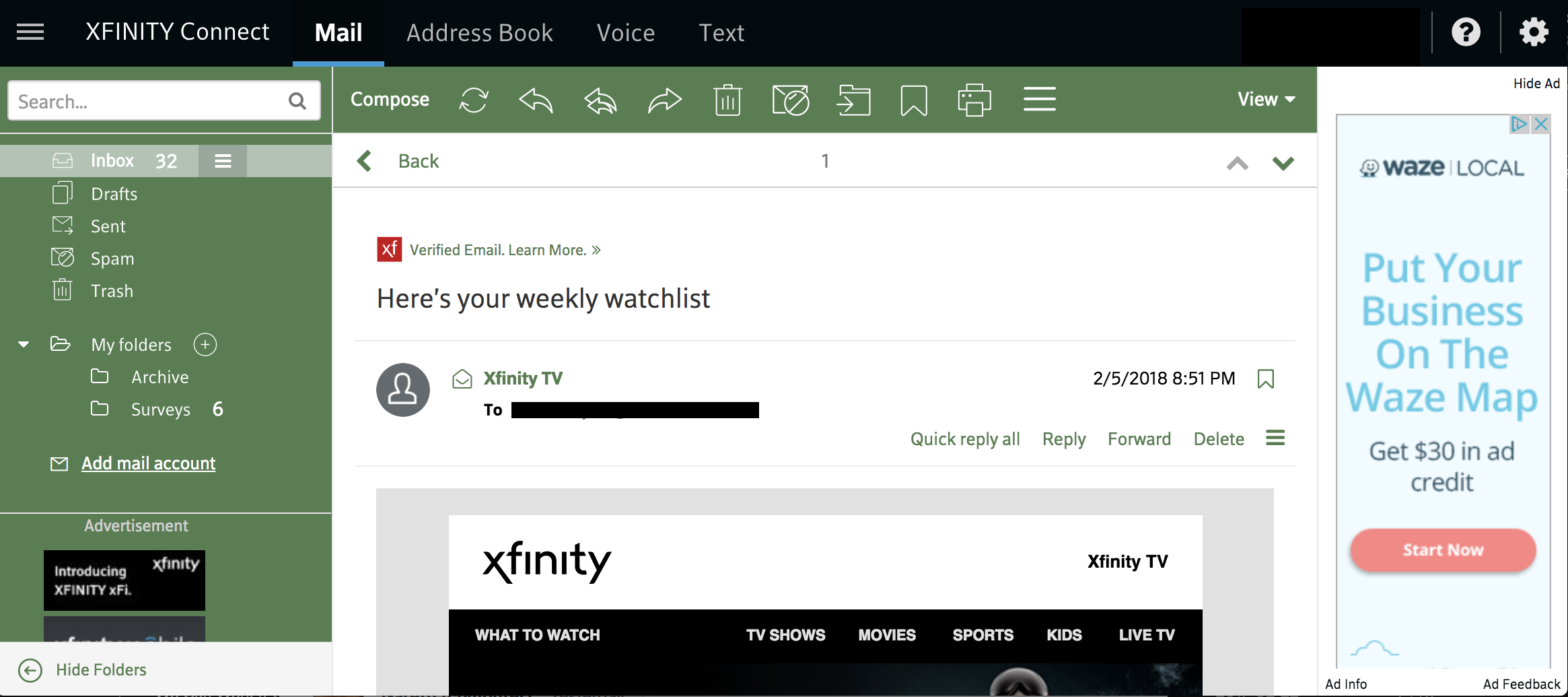 dark green theme xfinity webmail