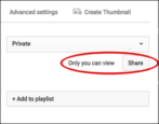 private password youtube video sharing