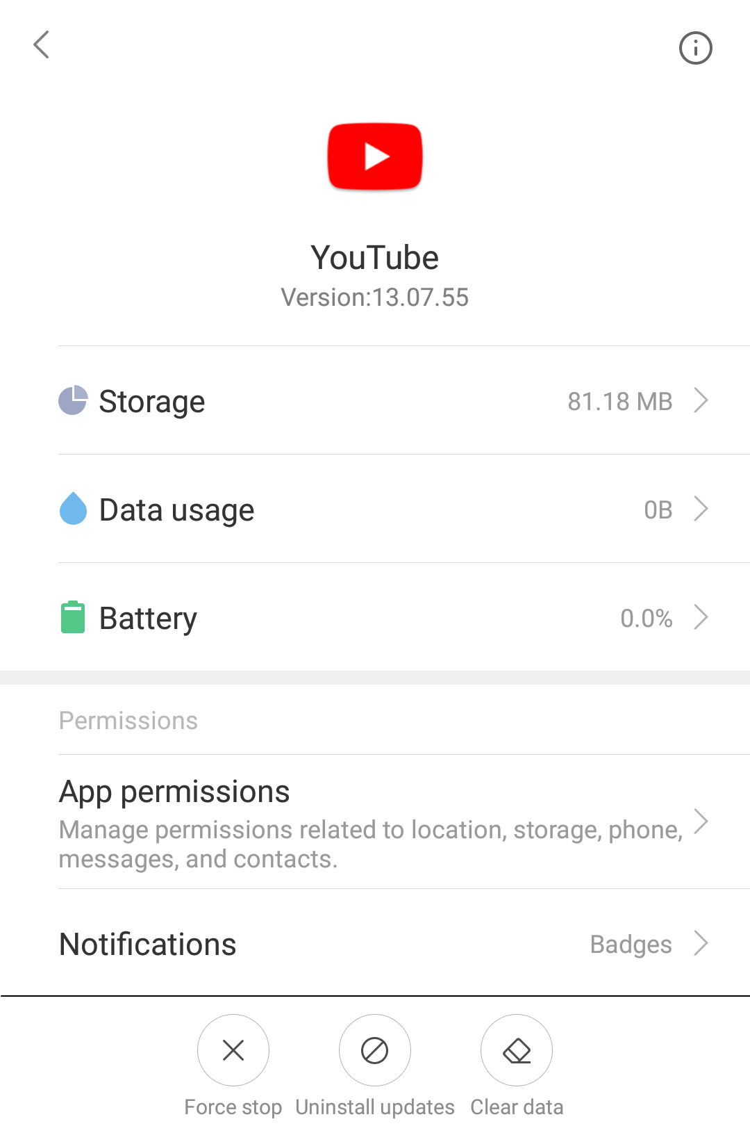 youtube app android details settings configuration