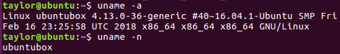 uname -a command, ubuntu linux
