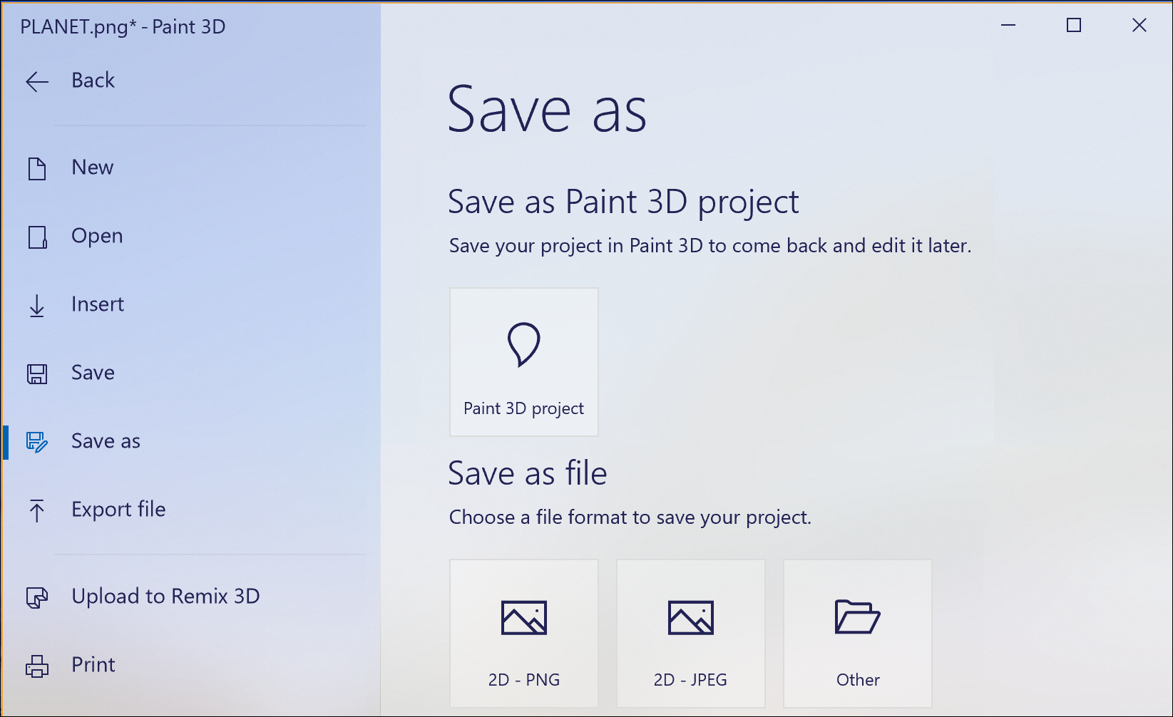 paint 3d win10 save shrunk image as