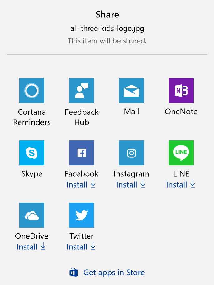 share photo windows 10