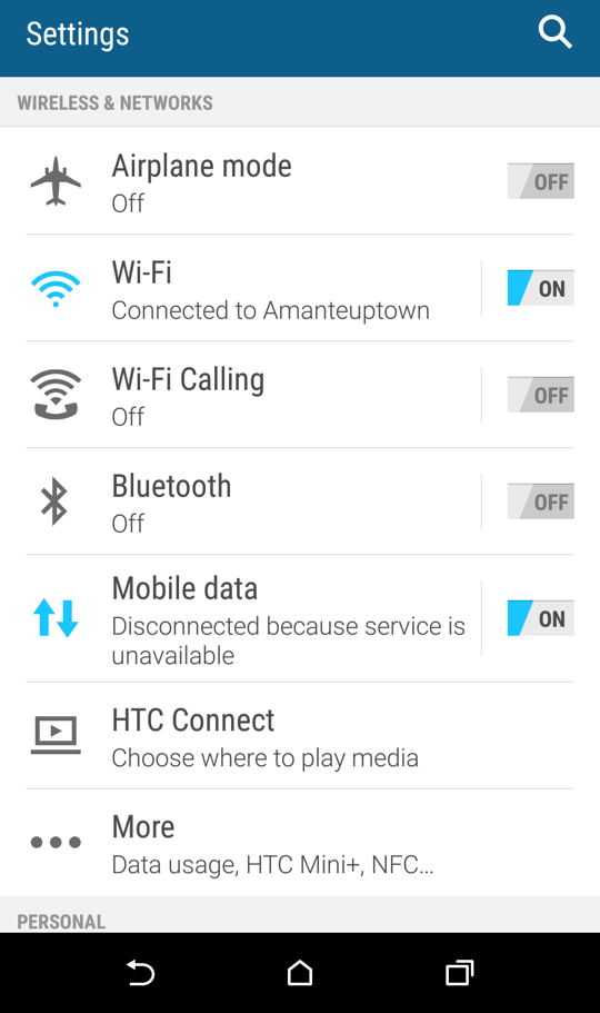 android settings, htc one