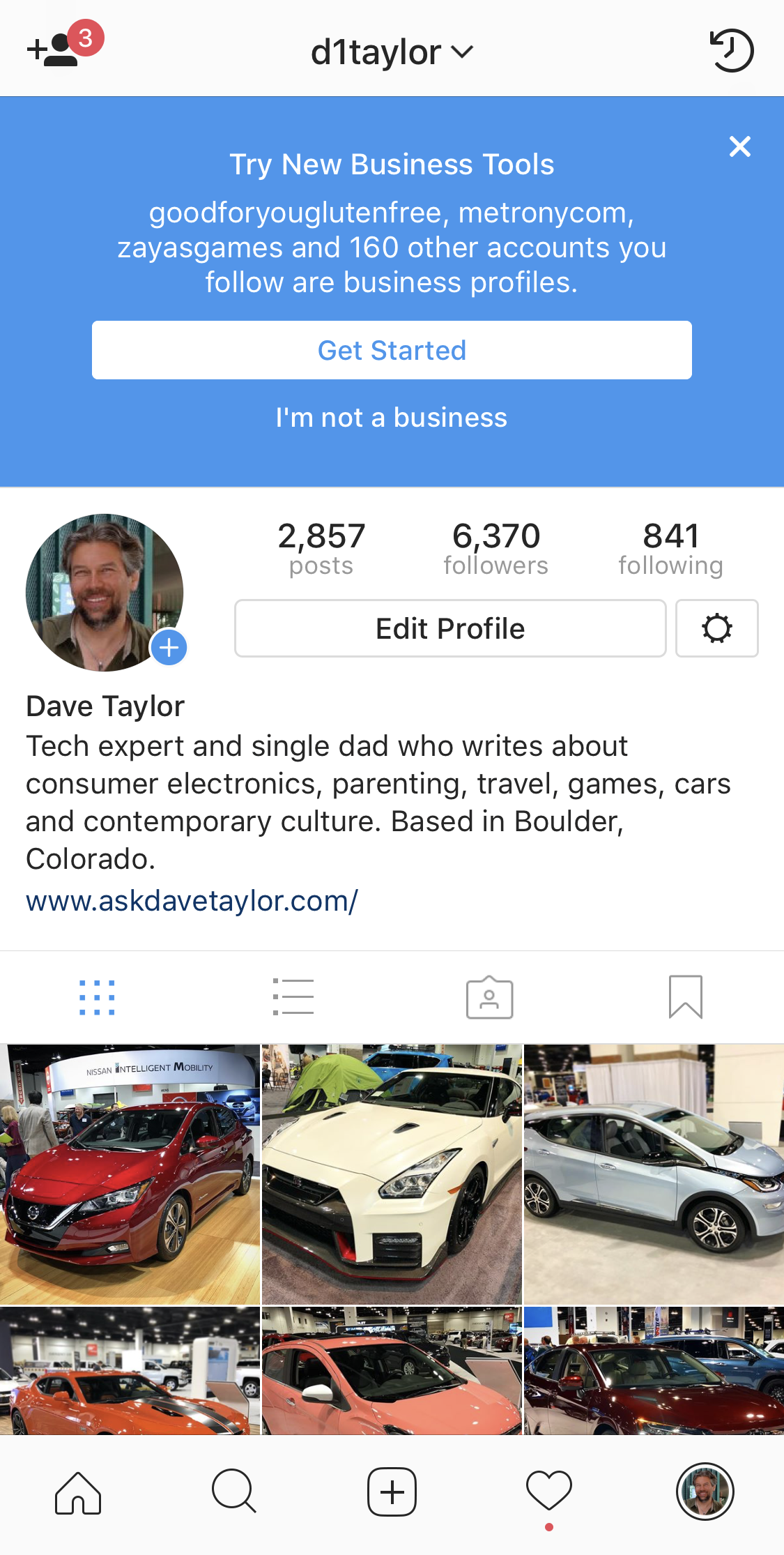 instagram profile screen