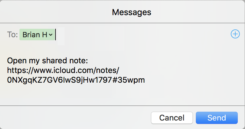 share Note with Brian via sms text txt messaging