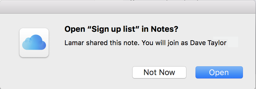 open document in Notes? Mac message 