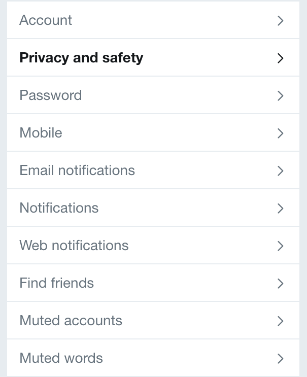 twitter - privacy and safety