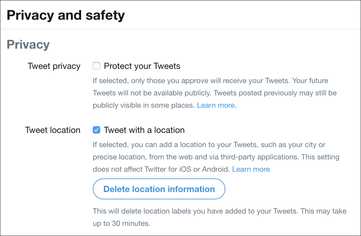 twitter privacy and safety settings #1