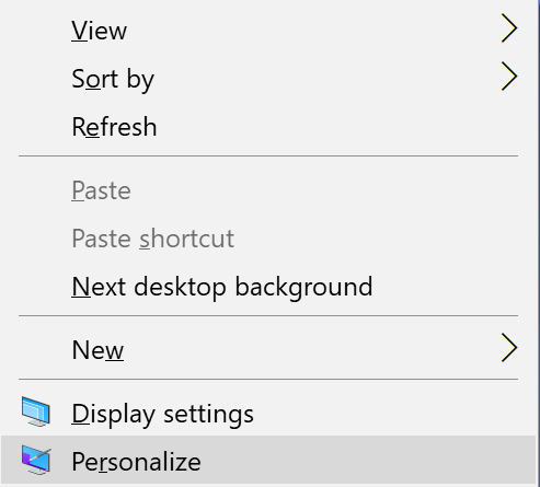 windows 10 context menu desktop