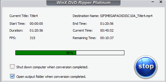 winx dvd ripper platinum conversion speed demo