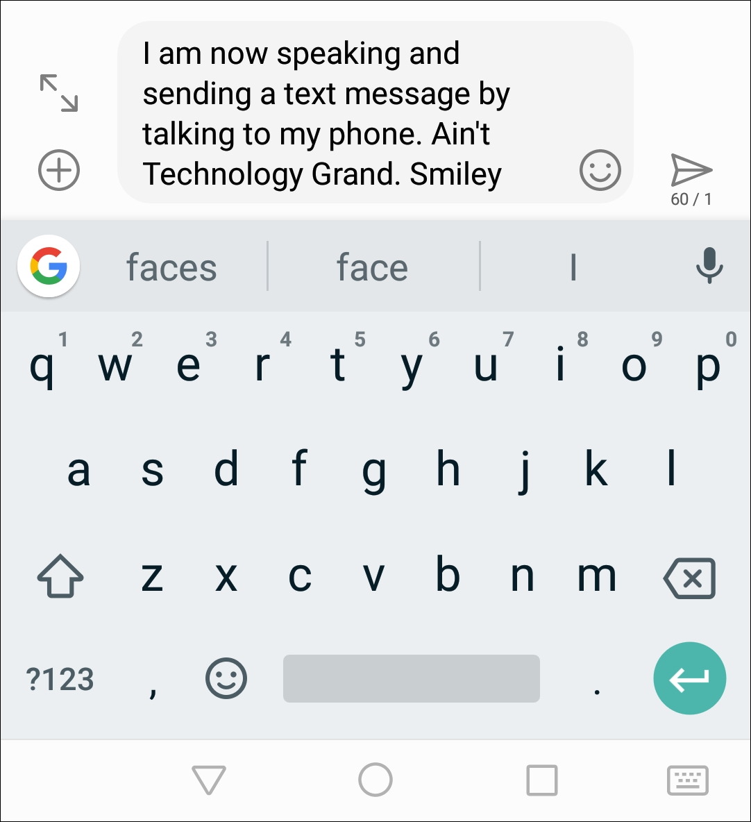 dictation android can't understand smiley