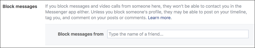 block users facebook messenger