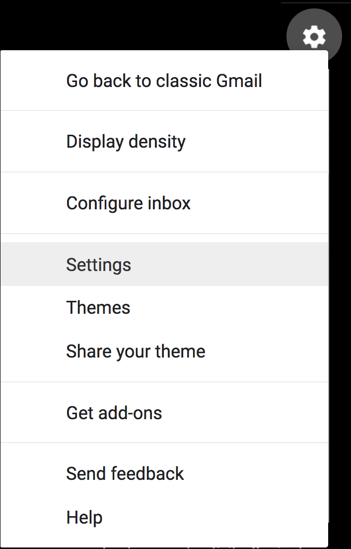 gmail new ui interface settings main menu